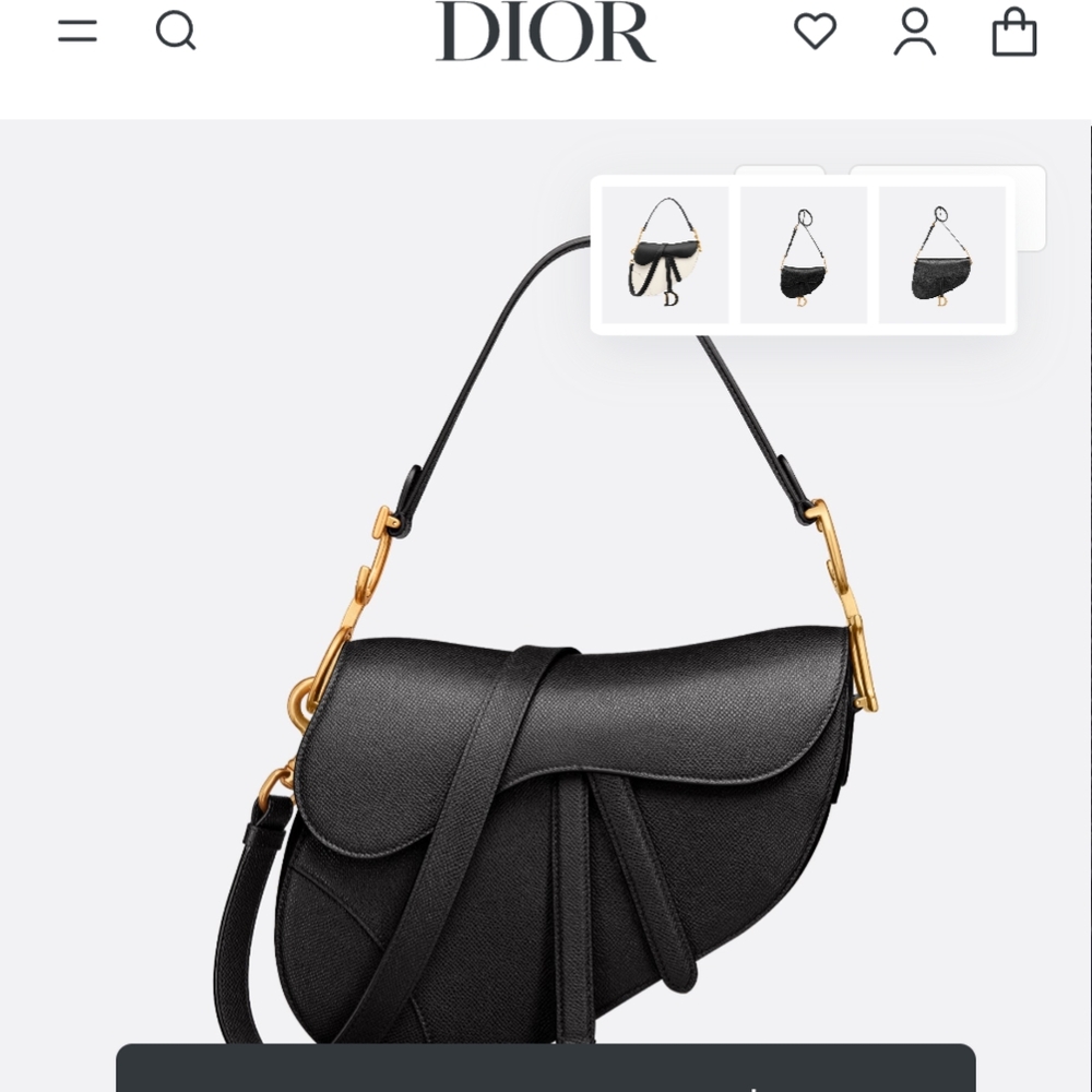 Dior Black Saddle Bag with Gold Hardware